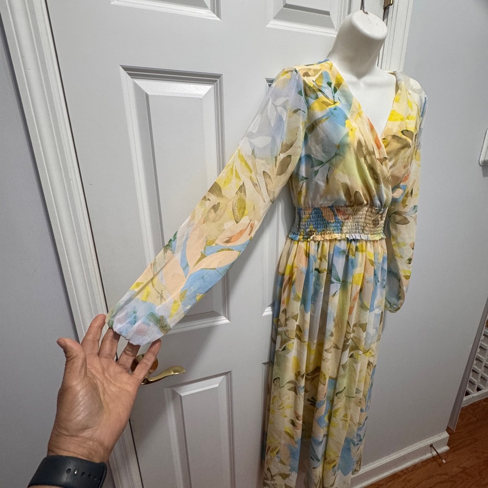 Laundry By Shelli Segal floral flowy Maxi Dress size 2 - Picture 5 of 9